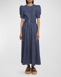 Gabriela Hearst Patricia Chambray Midi Dress at Neiman Marcus