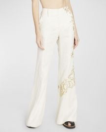 Gabriela Hearst Rhein Embroidered Pants at Neiman Marcus