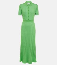 Gabriela Hearst Ribbed Knit Cashmere Blend Shirt Dress at Mytheresa