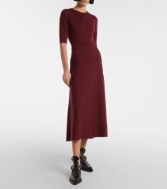 Gabriela Hearst Seymore Knit Midi Dress in Burgundy Merino Wool Cashmere at Mytheresa