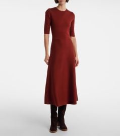 Gabriela Hearst Seymore Wool Cashmere Short Sleeve Midi Dress at Mytheresa