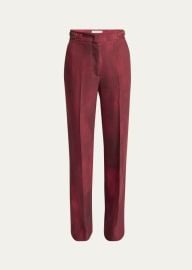 Gabriela Hearst Vesta Wide-Leg Wool Pants with Belted Detail - at Bergdorf Goodman