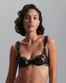 Gabriella Floral Embroidered Bra Black Bluebella - US at Bluebella