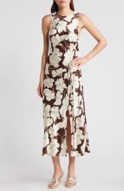 Gabriella Floral Ruched Satin Midi Dress at Nordstrom Rack