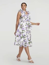 Gabrielle Union x Fashion to Figure Macie Floral Print Ruffle Dress at Fashion to Figure