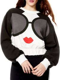 Gaia Blouson-Sleeve Cropped Sweatshirt at Saks Fifth Avenue