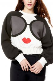 Gaia Graphic Blouson Crop Sweatshirt at Nordstrom