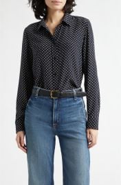 Gaia Slim Silk Shirt at Nordstrom
