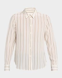 Gaia Striped Silk Slim Button-Down Shirt at Neiman Marcus