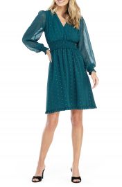 Gal Meets Glam Collection Everly Smocked Chiffon Fit  amp  Flare Dress   Nordstrom at Nordstrom