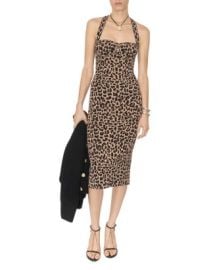 Galvan Diana Leopard Bustier Halter Dress    Bloomingdales at Bloomingdales