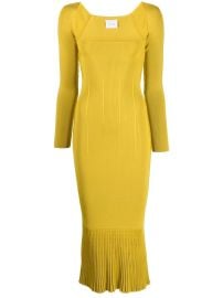 Galvan London Atalanta long-sleeve Knitted Dress Yellow at Farfetch