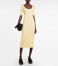 Ganni - Ribbed-knit midi dress at Mytheresa