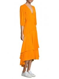 Ganni - Wilkie Seersucker Wrap Dress at Saks Fifth Avenue