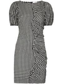 Ganni Asymmetric Gingham Check Dress at Farfetch