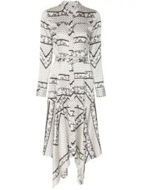 Ganni Blakely Silk Blend Shirt Dress - Farfetch at Farfetch