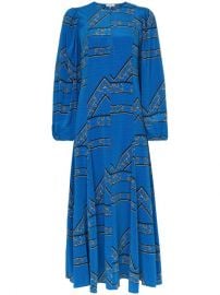 Ganni Cloverdale Printed Silk Maxi Dress - Farfetch at Farfetch