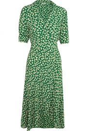 Ganni Dalton floral print crepe wrap dress at Net A Porter