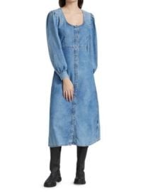 Ganni Denim Midi Dress on SALE at Saks Off 5th