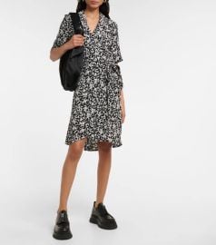 Ganni Floral Print Wrap Dress at Mytheresa