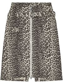 Ganni Leopard print skirt at Farfetch