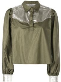 Ganni Metallic Patch Shirt - Farfetch at Farfetch