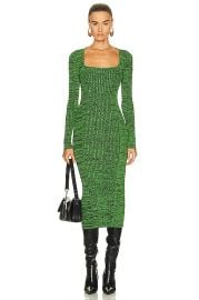 Ganni Midi Dress in Kelly Green FWRD at Forward