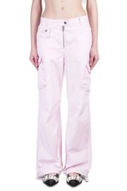 Ganni Pants In Rose pink Cotton at Cettire