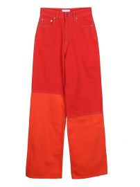 Ganni Patchwork Straight Leg Pants at Cettire