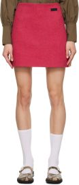 Ganni Pink High Rise Mini Skirt at ssense