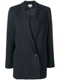 Ganni Pinstripe Double Breasted Blazer - Farfetch at Farfetch