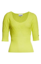 Ganni Short Sleeve Wool Sweater at Nordstrom