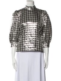 Ganni Silk Plaid Blouse at The Real Real