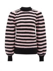 Ganni Striped balloon-sleeve wool-blend sweater at Matches