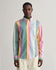 Gant Regular Fit Multi Stripe Oxford Shirt at Gant