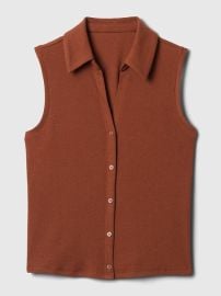 Gap Modern Rib Cropped Polo Shirt at Banana Republic