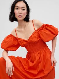 Gap Off Shoulder Puff Sleeve Maxi Dress at Gap