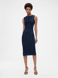 GapStudio Seamed Denim Midi Dress in Dark Wash at GAP