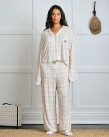 Garden Bed Sleep Set - Eggplant in Sailor Plaid - Dairy Boy at Dairy Boy