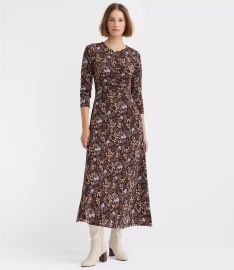 Garden Ruched Bodice Midi Dress at Loft