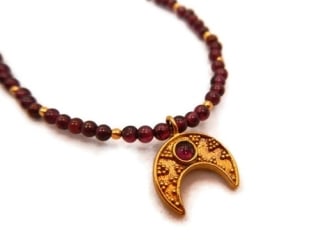 Garnet Moon Necklace by Jewelry by Andrea at Jewelry by Andrea