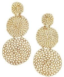 Gas Bijoux Aonde Gourmette Goldtone Triple Drop Earrings at Saks Fifth Avenue