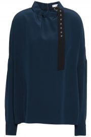 Gathered Buckle-Detailed Silk Blouse at The Outnet