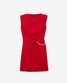 Gathered Crepe  Chain Trim Dress by The Kooples at The Kooples