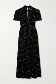 Gathered Crystal-Embellished Crepe Midi Dress by Self Portrait at Net A Porter