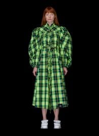 Gathered Plaid Dress at SR Studio