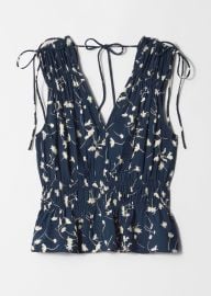 Gathered Top - Navy Pattern - amp Other Stories US at & Other Stories