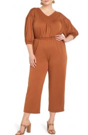 Gathered Yoke Piqu Jumpsuit at Nordstrom