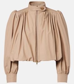 Gathered cropped cotton canvas jacket at Mytheresa