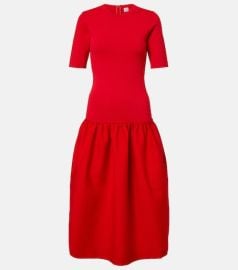Gathered jersey midi dress at Mytheresa